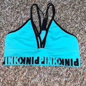 Teal and black PINK bralette